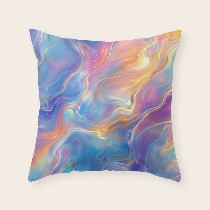 Colorful Opal Texture Seamless Pattern Throw Pillow Gallery Image 6