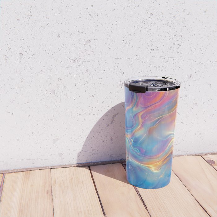 Colorful Opal Texture Seamless Pattern Travel Mug Gallery Image 4