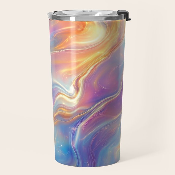 Colorful Opal Texture Seamless Pattern Travel Mug Gallery Image 2
