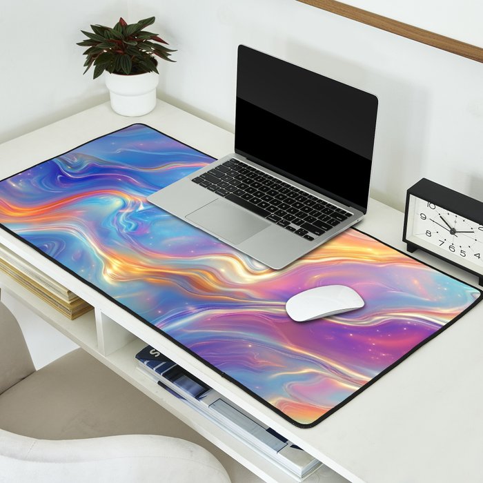 Colorful Opal Texture Seamless Pattern Desk Mat Gallery Image 2
