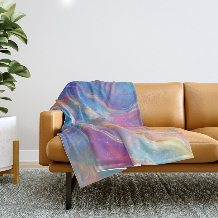 Colorful Opal Texture Seamless Pattern Throw Blanket Gallery Image 1