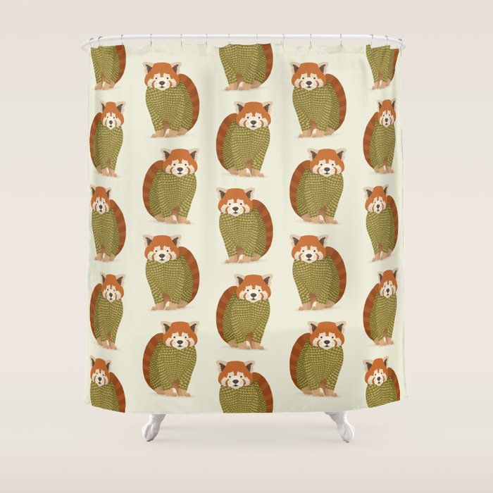 Whimsical Red Panda Shower Curtain Gallery Image 1