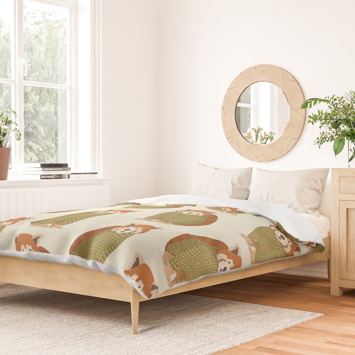 Whimsical Red Panda Duvet Cover Gallery Image 2