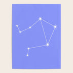 Libra Zodiac Star Constellation Line Art Pastel Purple Poster Gallery Image 4