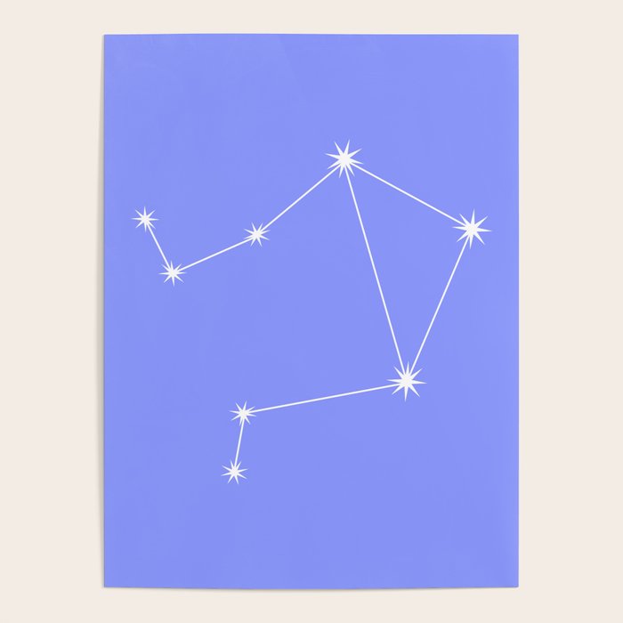 Libra Zodiac Star Constellation Line Art Pastel Purple Poster Gallery Image 4