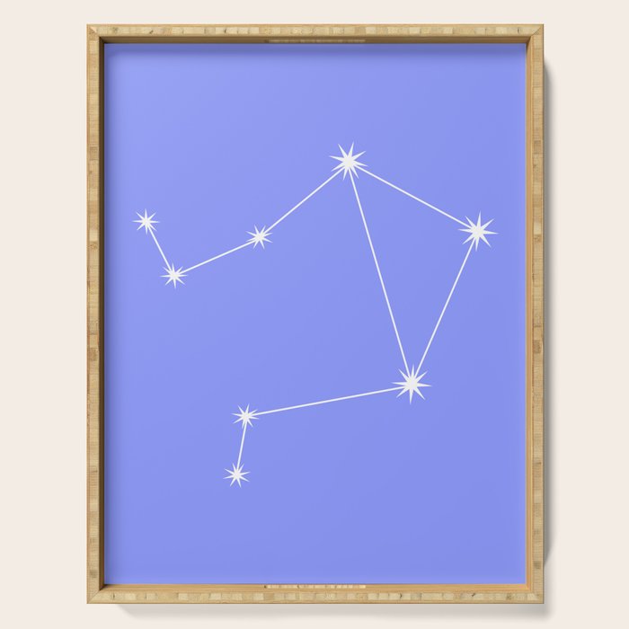 Libra Zodiac Star Constellation Line Art Pastel Purple Serving Tray Gallery Image 1