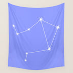 Libra Zodiac Star Constellation Line Art Pastel Purple Wall Tapestry Gallery Image 4