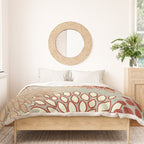 Festive, Floral Prints, Green, Terracotta, Red, Coloured Prints Duvet Cover Gallery Image 3