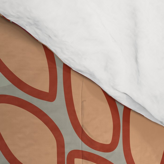 Festive, Floral Prints, Green, Terracotta, Red, Coloured Prints Comforter Gallery Image 4