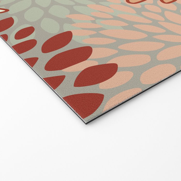 Festive, Floral Prints, Green, Terracotta, Red, Coloured Prints Welcome Mat Gallery Image 2