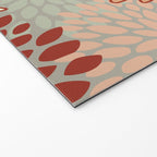 Festive, Floral Prints, Green, Terracotta, Red, Coloured Prints Welcome Mat Gallery Image 2