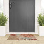 Festive, Floral Prints, Green, Terracotta, Red, Coloured Prints Welcome Mat Gallery Image 3