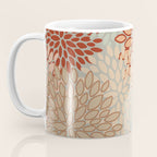 Festive, Floral Prints, Green, Terracotta, Red, Coloured Prints Coffee Mug Gallery Image 3