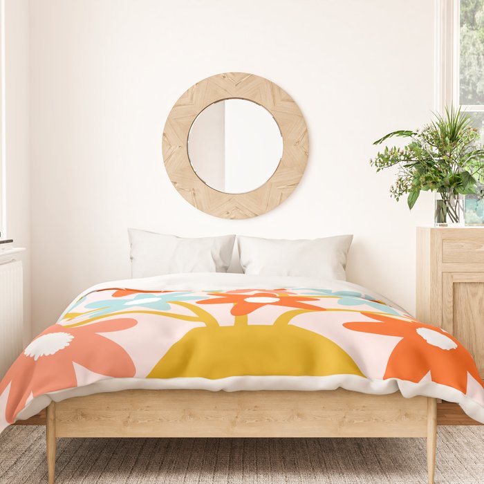 Sunny vase with Super Bloom Daisies Duvet Cover Gallery Image 3