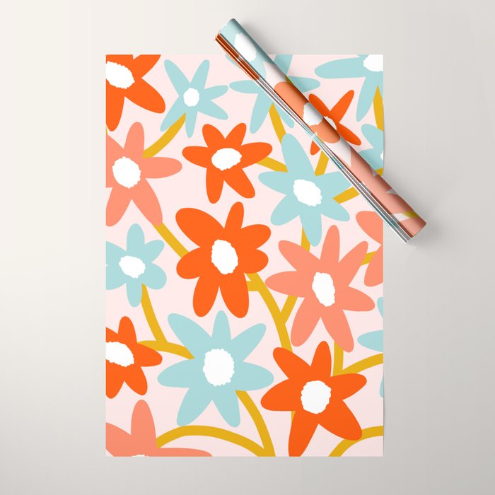 Sunny vase with Super Bloom Daisies Wrapping Paper Gallery Image 1