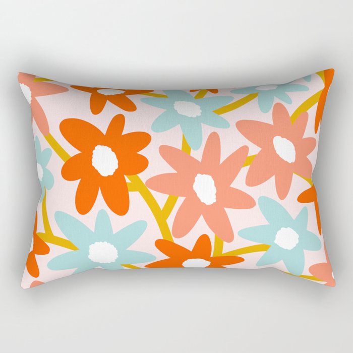 Sunny vase with Super Bloom Daisies Rectangular Pillow Gallery Image 1