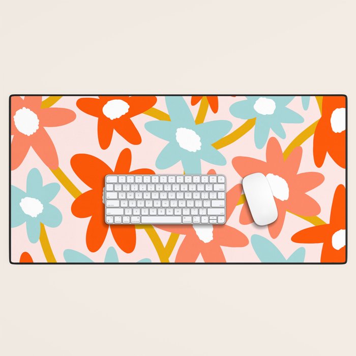 Sunny vase with Super Bloom Daisies Desk Mat Gallery Image 1