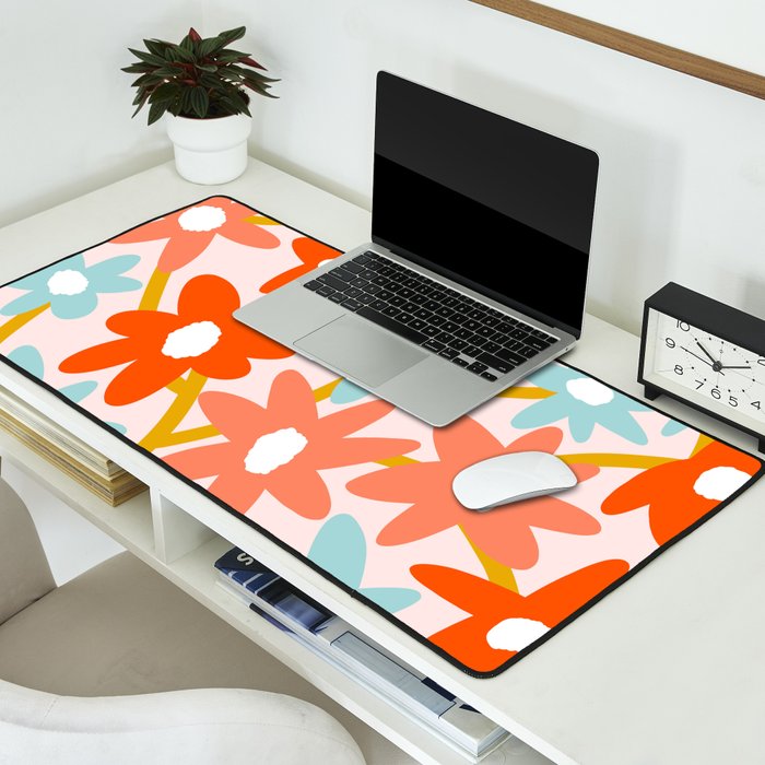 Sunny vase with Super Bloom Daisies Desk Mat Gallery Image 2