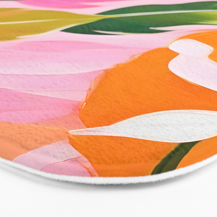 Pastelchio, Pastel Floral Botanical Spring, Flowers Blush Blossom Pink Garden Painting, Bohemian Chic Subdued Nature Plants Bath Mat Gallery Image 3