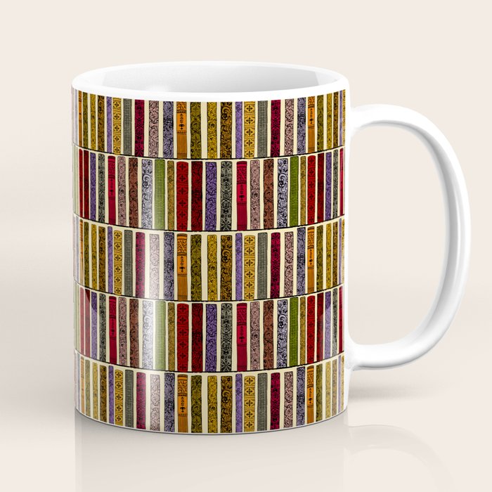 Whimsigothic Dark Academia Vintage Ornate Antique Books on Bookshelves Coffee Mug Gallery Image 1
