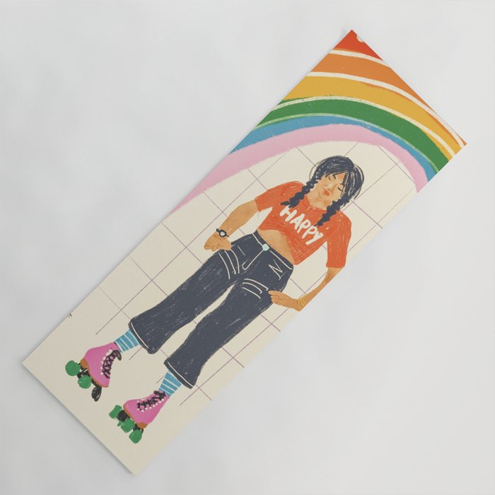 Happy rollerskates Yoga Mat Gallery Image 1
