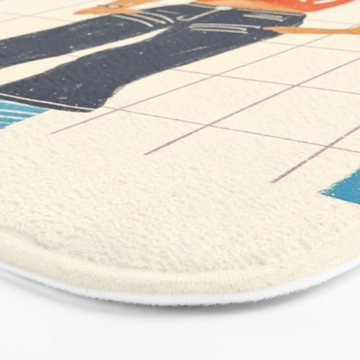 Happy rollerskates Bath Mat Gallery Image 3