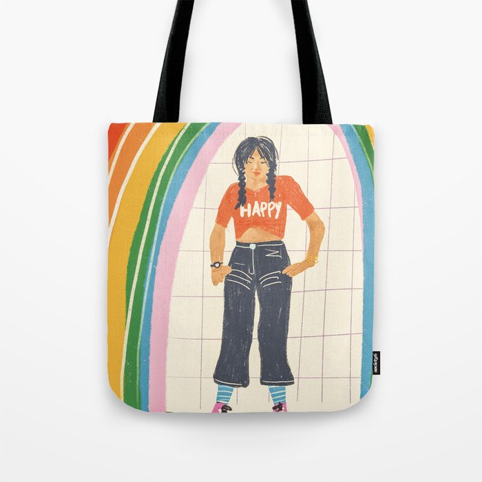 Happy rollerskates Tote Bag Gallery Image 1