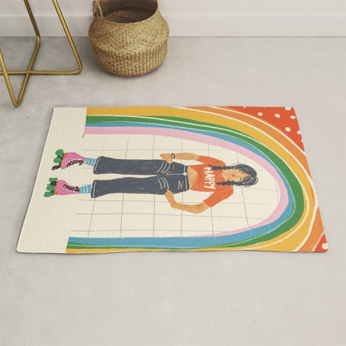 Happy rollerskates Rug Gallery Image 1