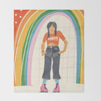 Happy rollerskates Throw Blanket Gallery Image 2