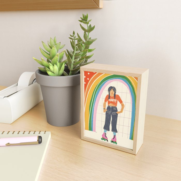 Happy rollerskates Mini Art Print Gallery Image 2