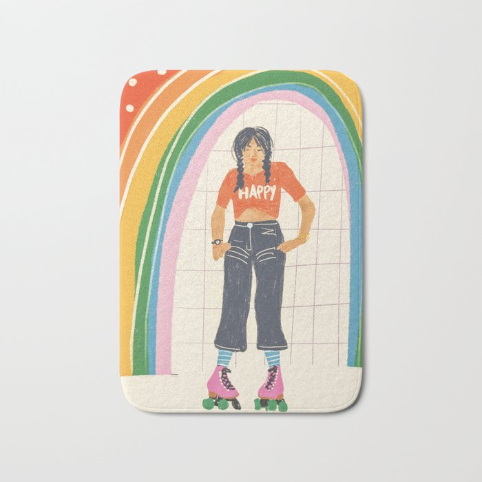 Happy rollerskates Bath Mat Gallery Image 1