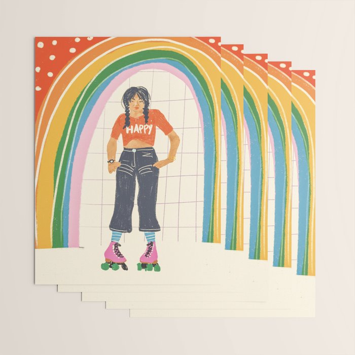 Happy rollerskates Wrapping Paper Gallery Image 3