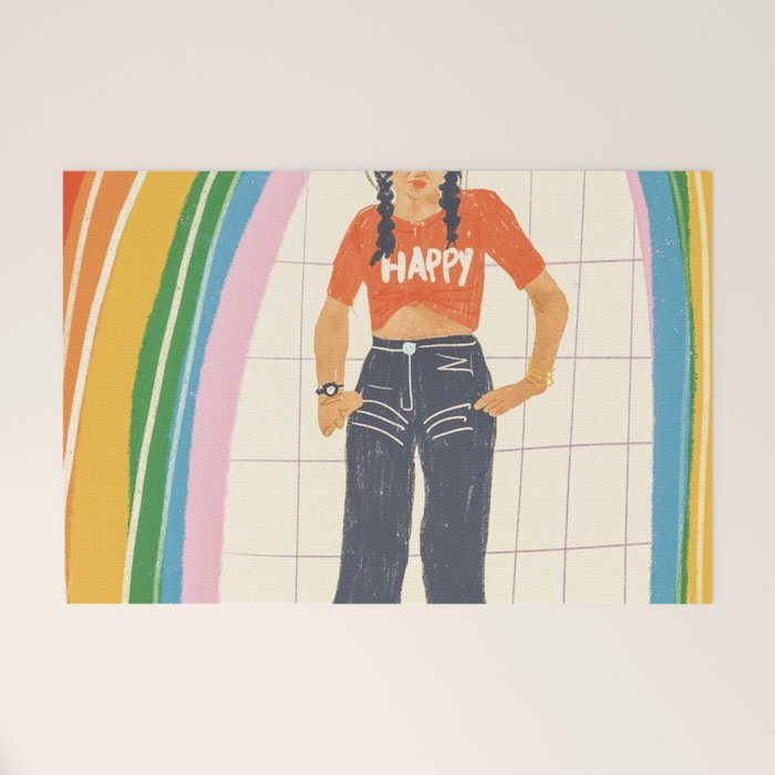 Happy rollerskates Welcome Mat Gallery Image 1