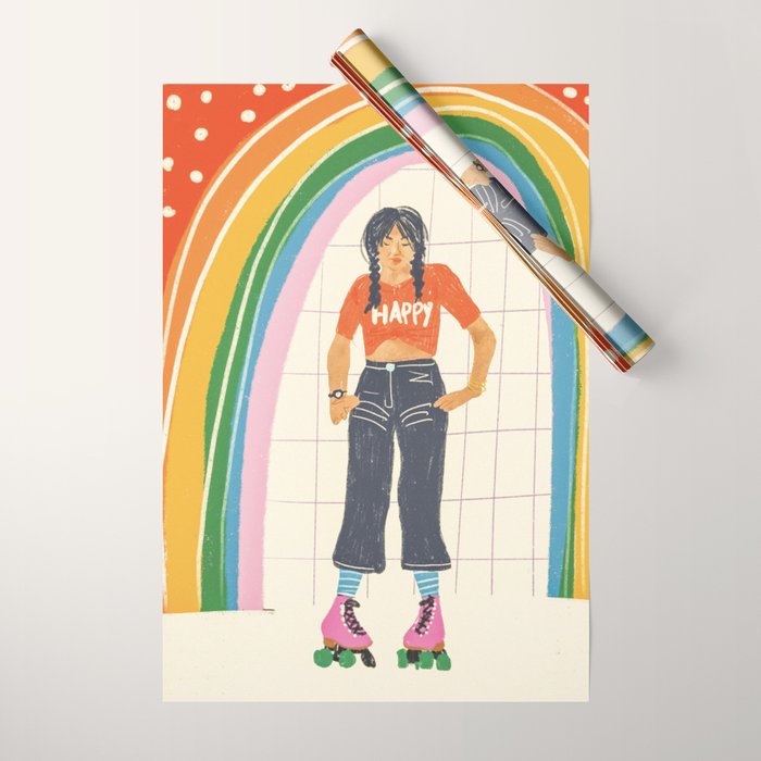 Happy rollerskates Wrapping Paper Gallery Image 1