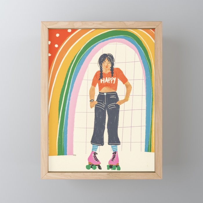 Happy rollerskates Mini Art Print Gallery Image 1