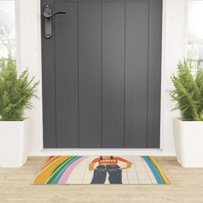 Happy rollerskates Welcome Mat Gallery Image 3