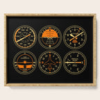 Aircraft Flight Instruments - 6 Pack Black Serving Tray Gallery Image 1