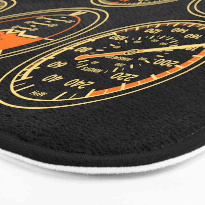 Aircraft Flight Instruments - 6 Pack Black Bath Mat Gallery Image 3
