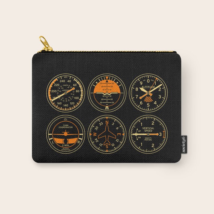 Aircraft Flight Instruments - 6 Pack Black Carry All Pouch Gallery Image 1