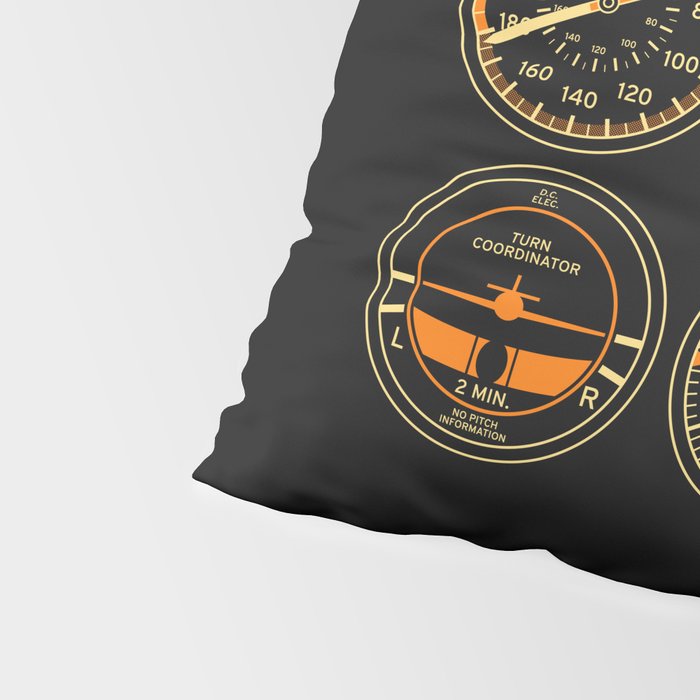Aircraft Flight Instruments - 6 Pack Black Pillow Sham Gallery Image 4