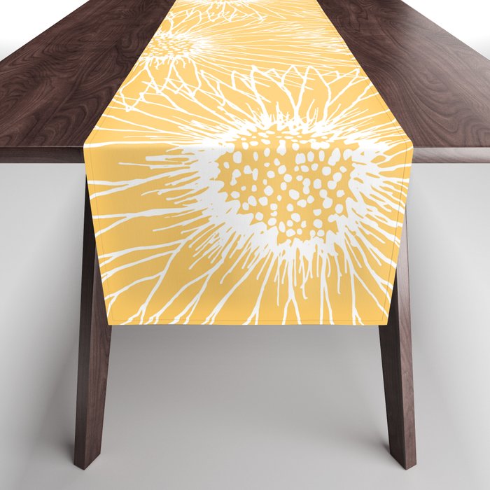 Yellow Sunflowers Line Art Table Runner Gallery Image 1