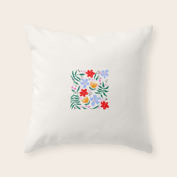 Abstract Florals Throw Pillow Gallery Image 1