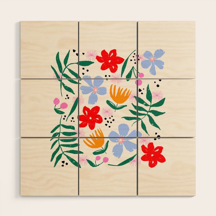 Abstract Florals Wood Wall Art Gallery Image 1