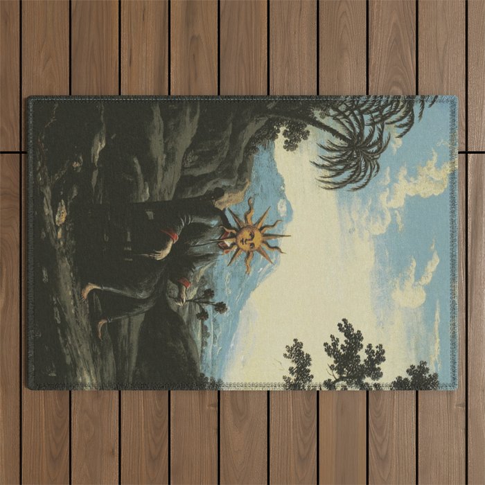 The alchemist who has achieved illumination Outdoor Rug Gallery Image 1