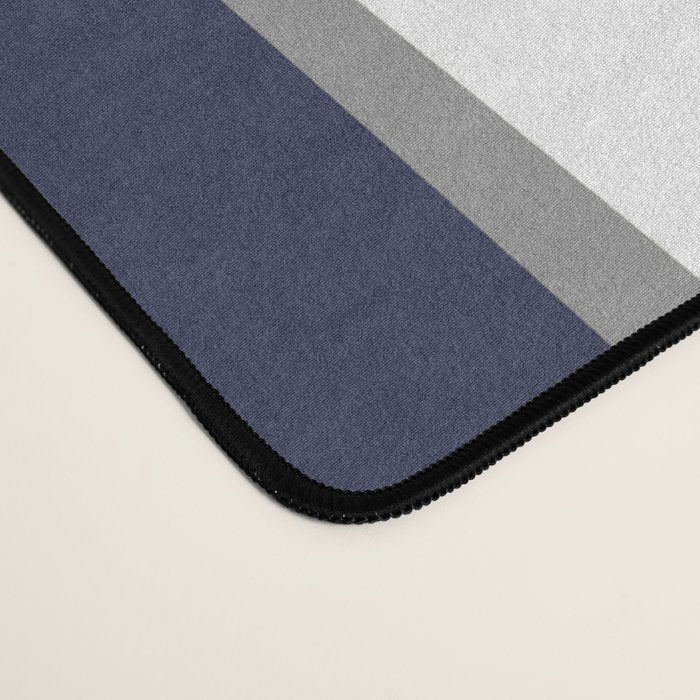 Stripes Abstract, Yellow, Grey, Navy Desk Mat Gallery Image 4