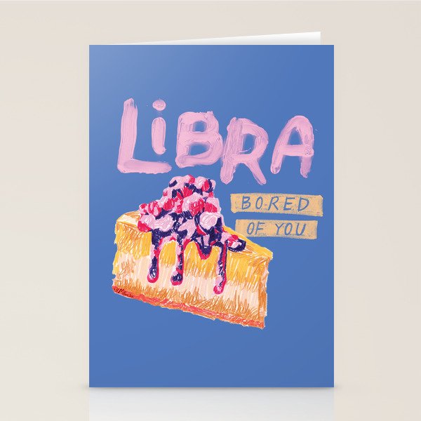 Libra Sign in Warm Blue | Zodiac Series Stationery Card Gallery Image 2