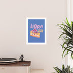 Libra Sign in Warm Blue | Zodiac Series Poster Gallery Image 2