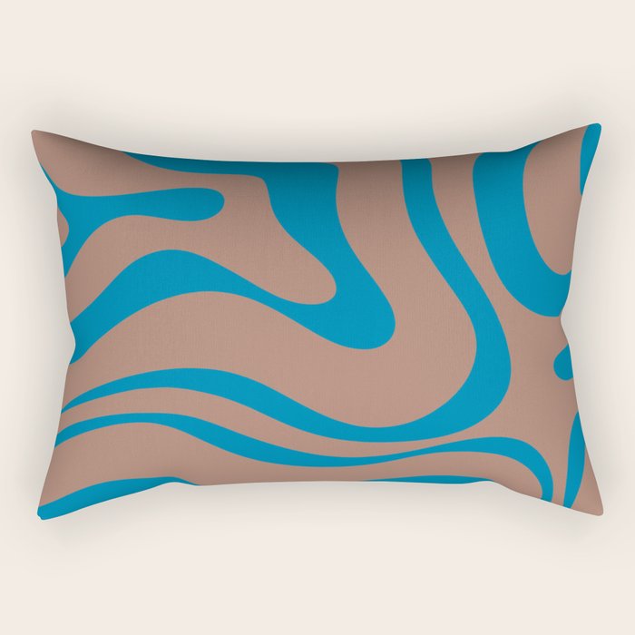 Modern Retro Liquid Swirl Wavy Abstract Inspired by PANTONE 17 1230 Color of the Year Mocha Mousse Rectangular Pillow Gallery Image 2