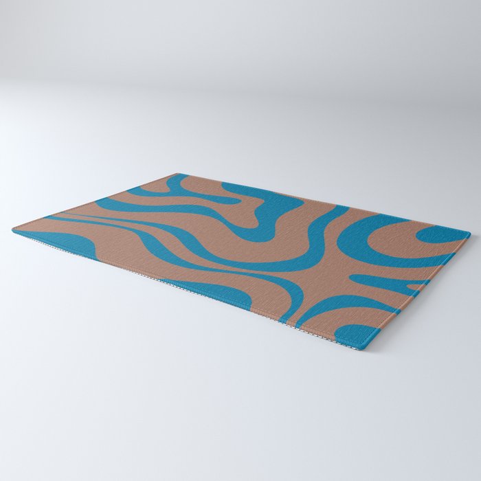 Modern Retro Liquid Swirl Wavy Abstract Inspired by PANTONE 17 1230 Color of the Year Mocha Mousse Rug Gallery Image 3