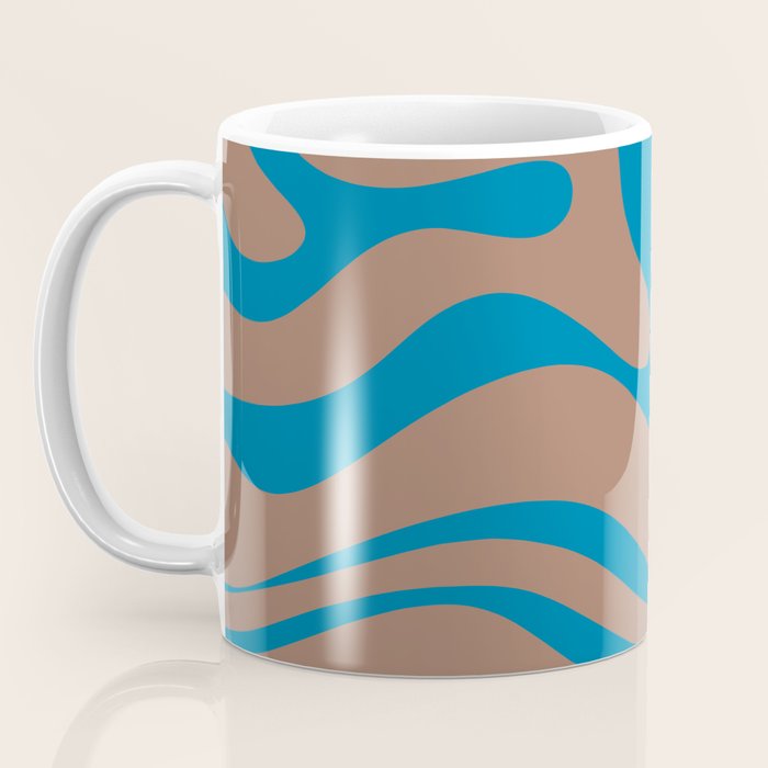 Modern Retro Liquid Swirl Wavy Abstract Inspired by PANTONE 17 1230 Color of the Year Mocha Mousse Coffee Mug Gallery Image 3